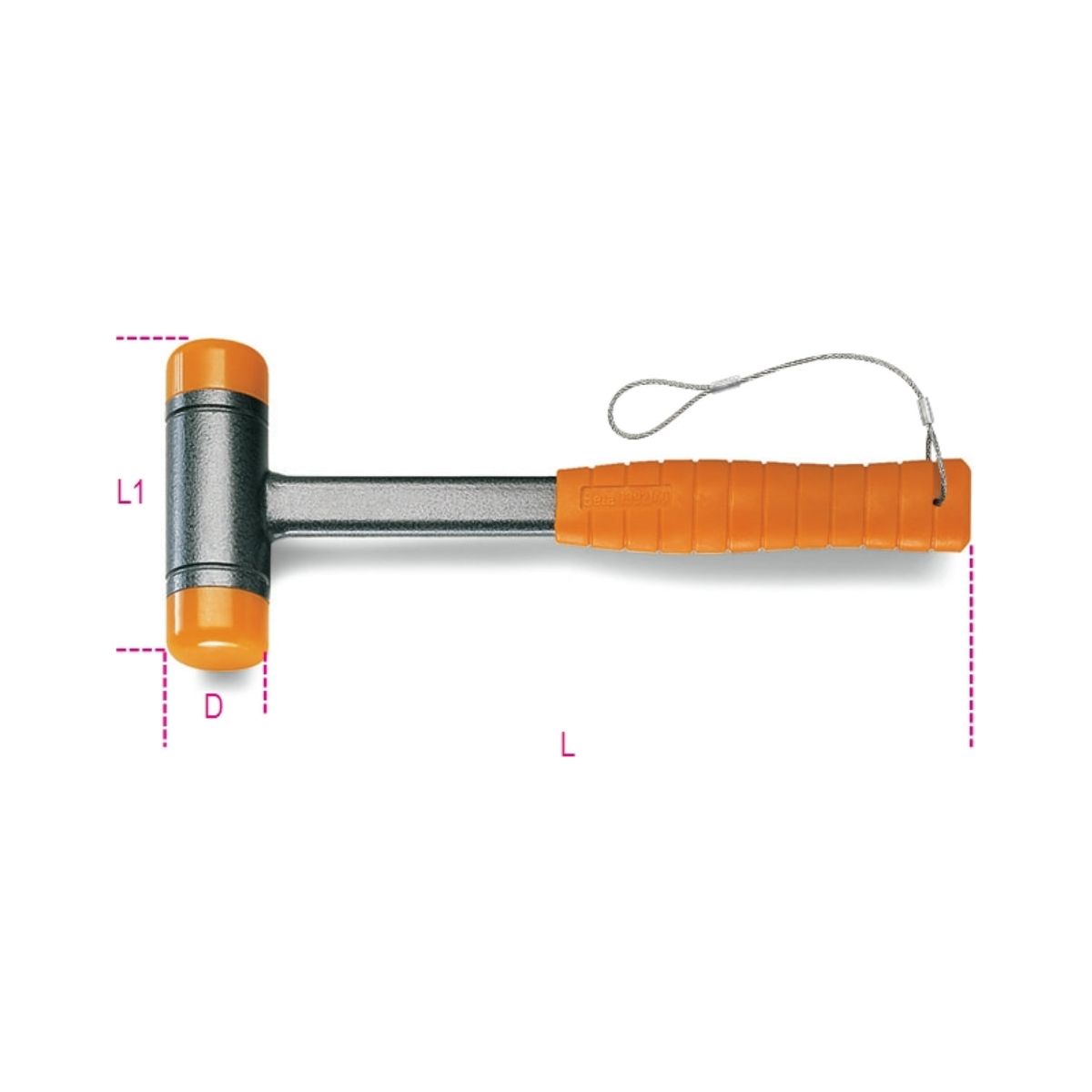 Maillet sans rebond à poignée surmoulée grand confort, manche en acier H-SAFE 1392HS 50