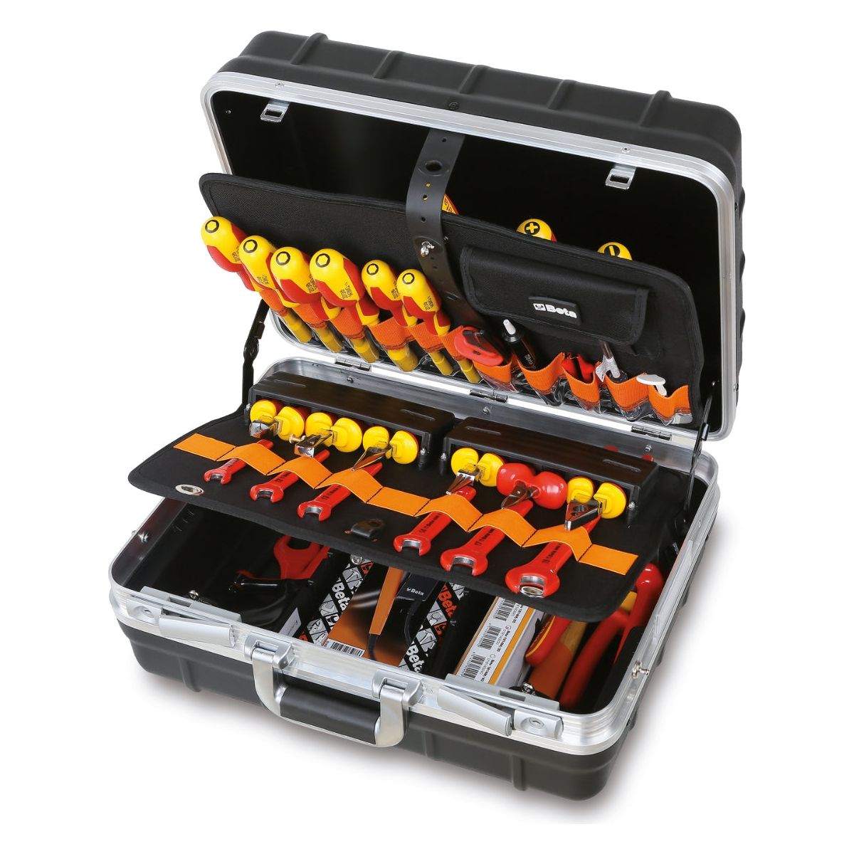 Valise porte-outils en polypropylène grande épaisseur, en aluminium profilé, vide 2036/TV