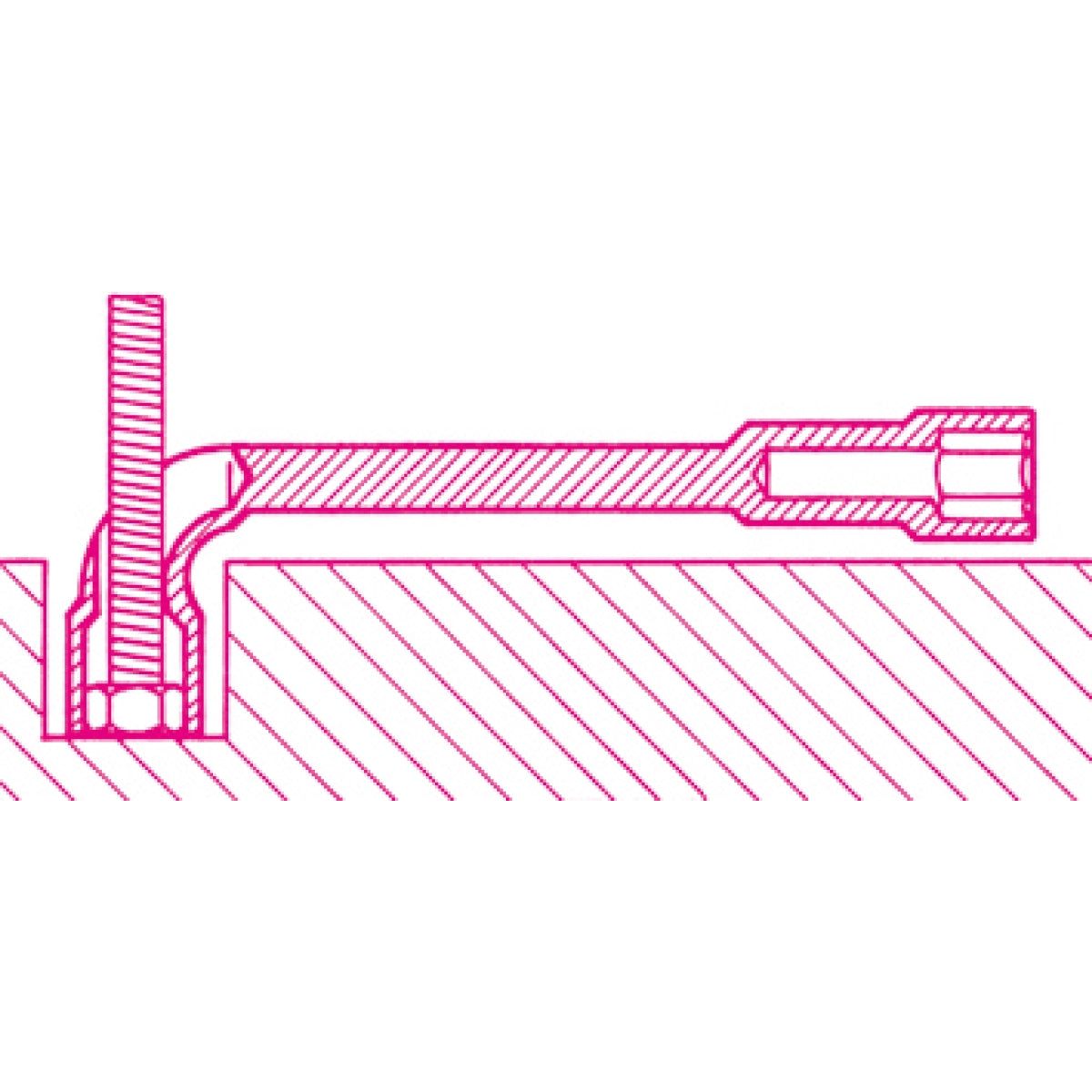 Clé à pipe débouchée chromée polie H-SAFE 932HS 16X16