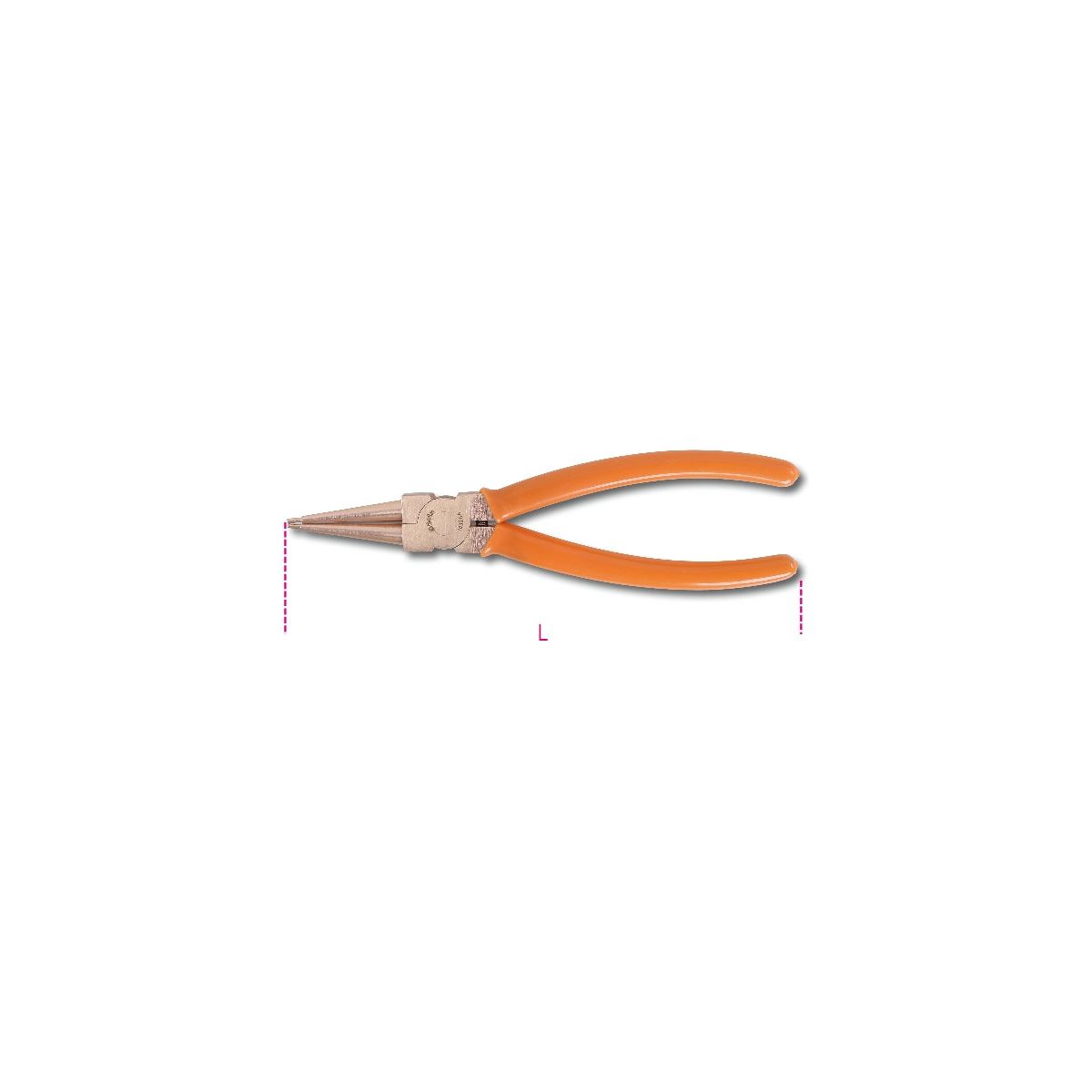 Pince pour circlips intérieurs à becs droits antidéflagrante, branches recouvertes en PVC 1032BA 200