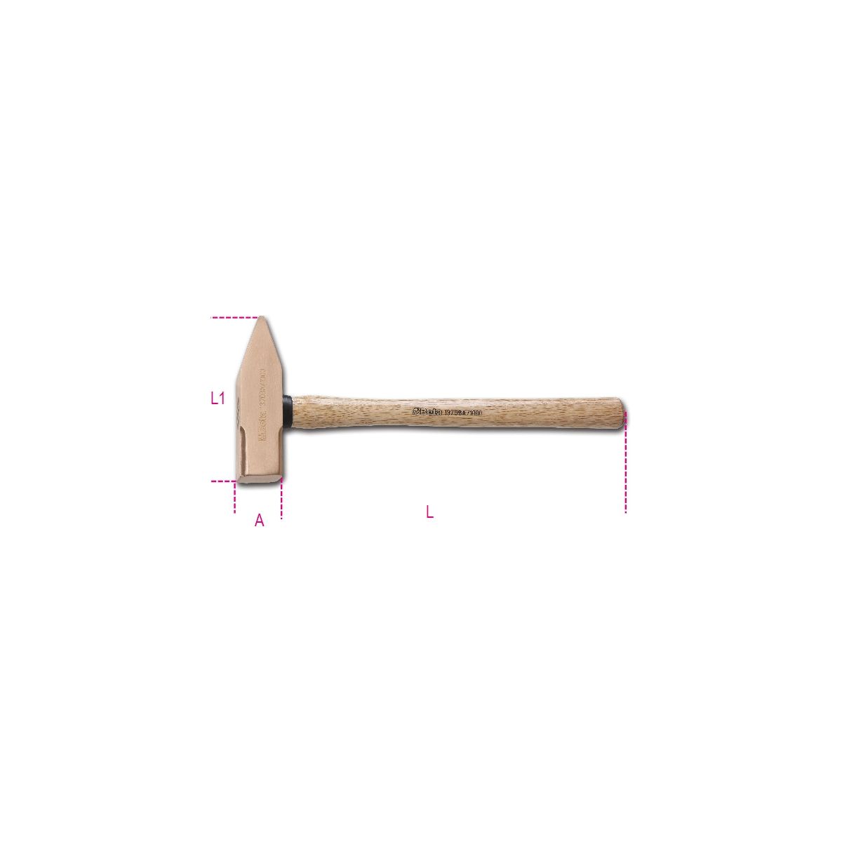 Marteau de mécanicien antidéflagrant, manche en bois 1370BA 500