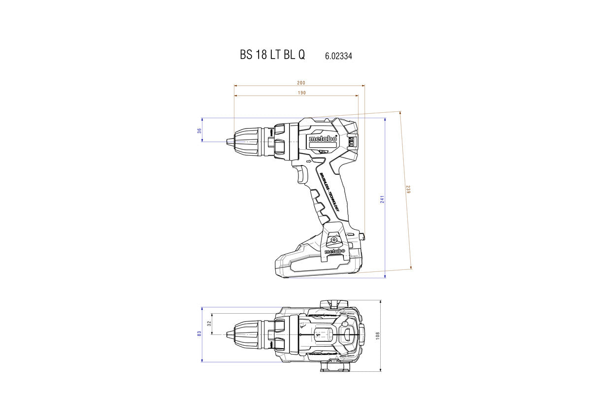 BS 18 LT BL Q Perceuse-visseuse sans fil Metabo