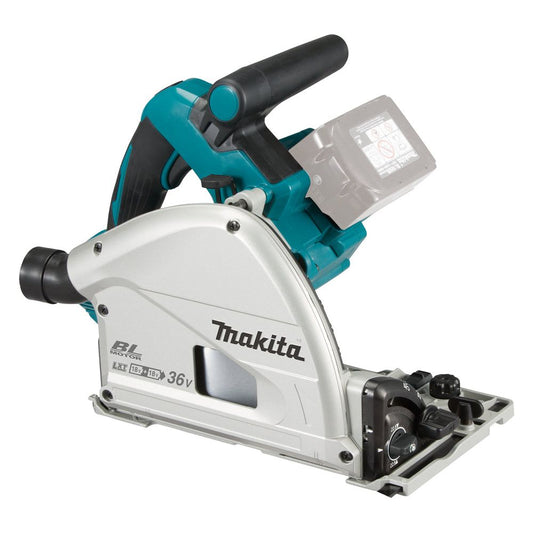 Scie circulaire plongeante LXT Makita 2x18V • 2 500 – 6 300 min⁻¹ • 165/20 mm (sans accu)