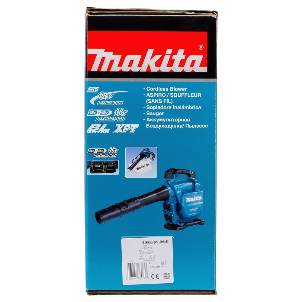 Souffleur / Aspirateur LXT Makita 2x18V • 65 m/s • 13,4 m³/min (sans accu)