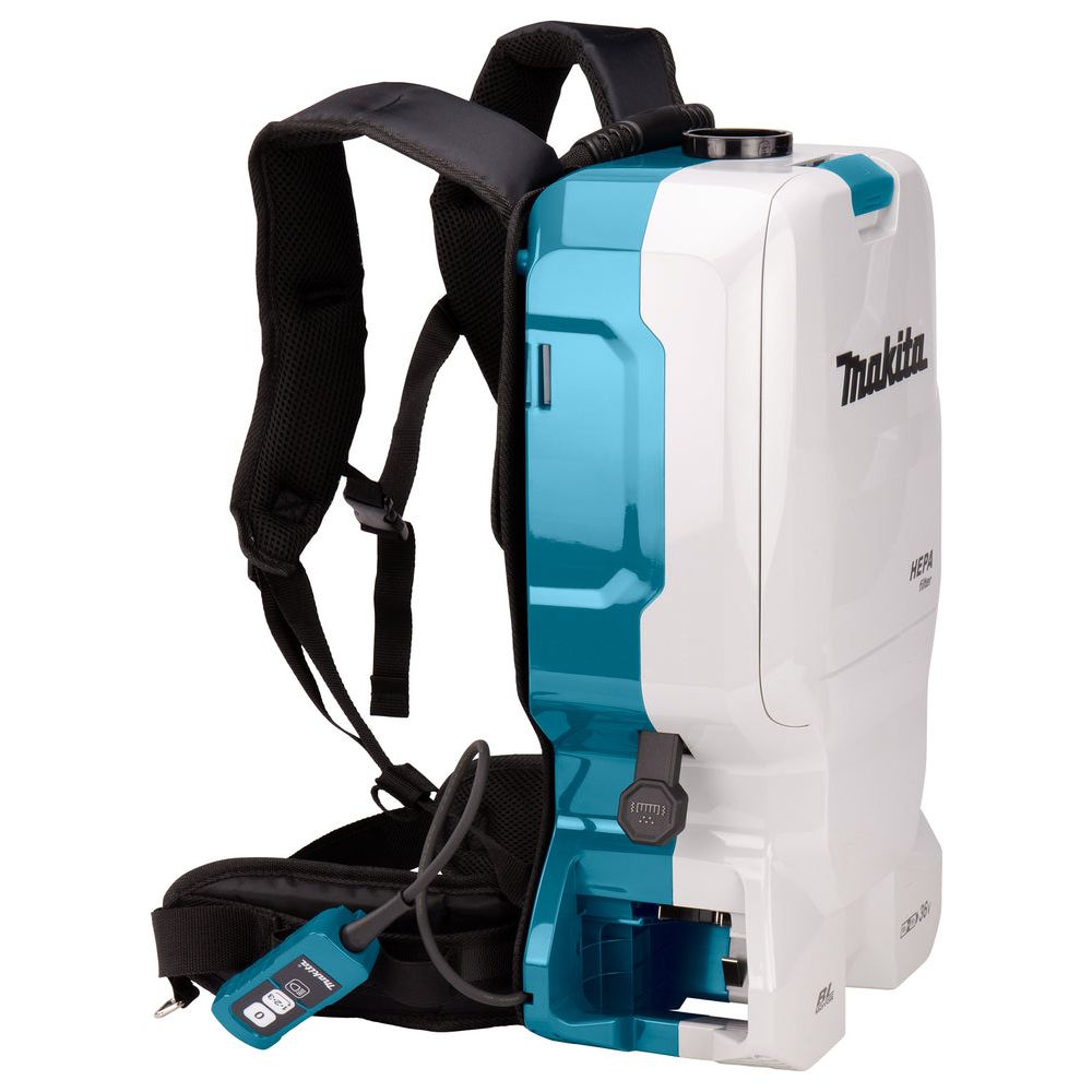 Aspirateur dorsal LXT Makita 2x18V • 110 mbar • 6 l (blanc)