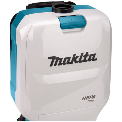 Aspirateur dorsal LXT Makita 2x18V • 110 mbar • 6 l (blanc)