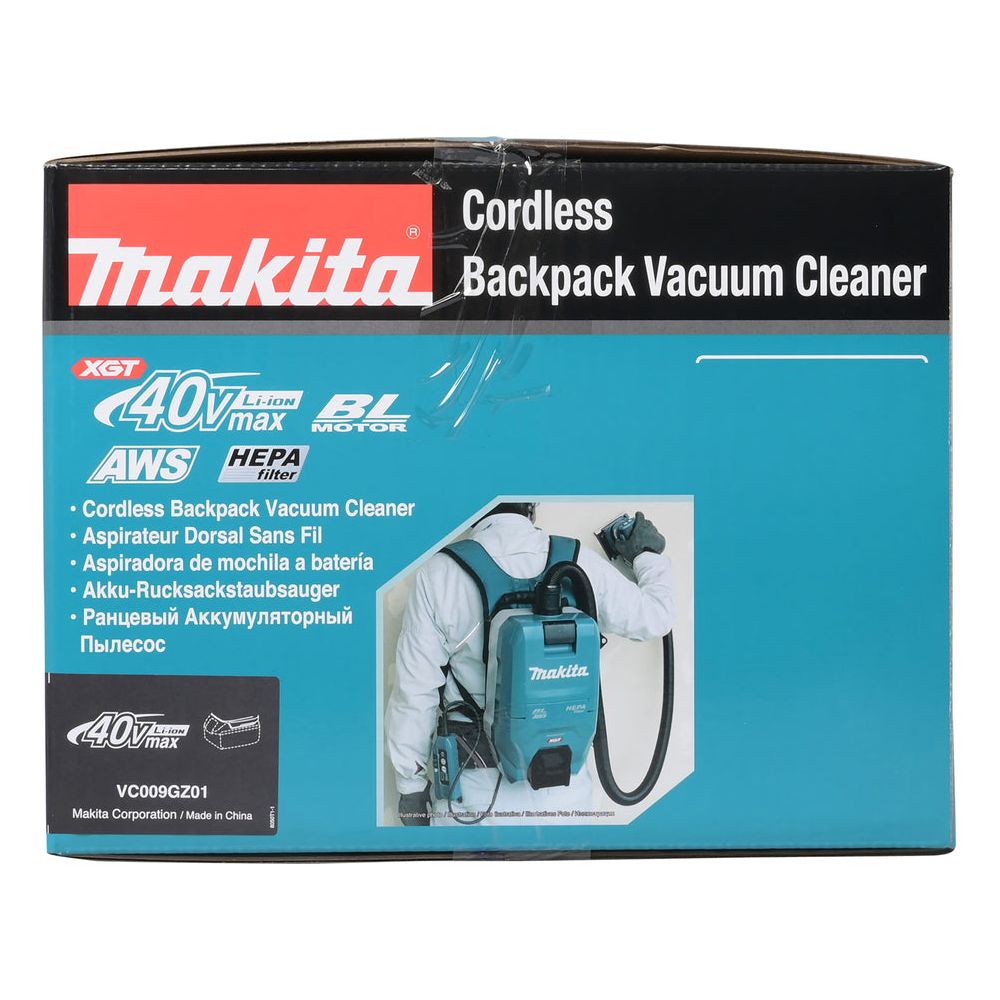 Aspirateur dorsal XGT Makita 40Vmax • 18 kPa • 2,0 L